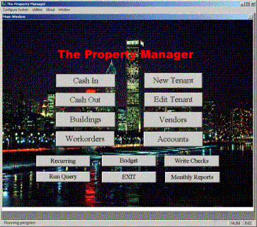 corporate property management software
main screen