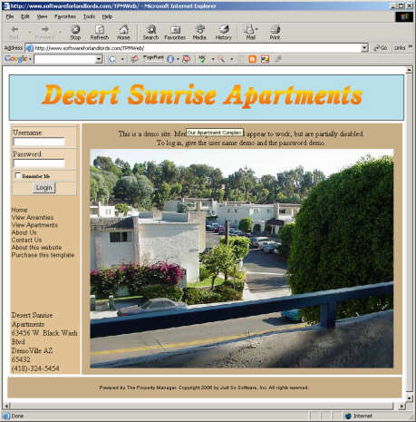 property management website template